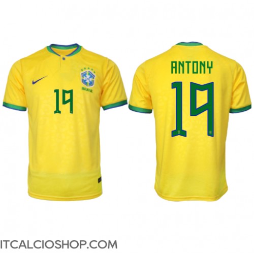 Brasile Antony #19 Prima Maglia Mondiali 2022 Manica Corta